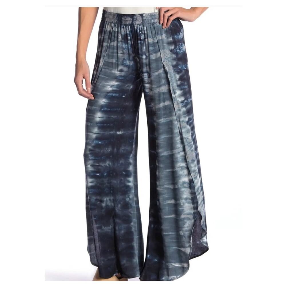 NWT Young Fabulous & Broke Women's Boho Tie Dye Side Split Wide Leg Pants - S